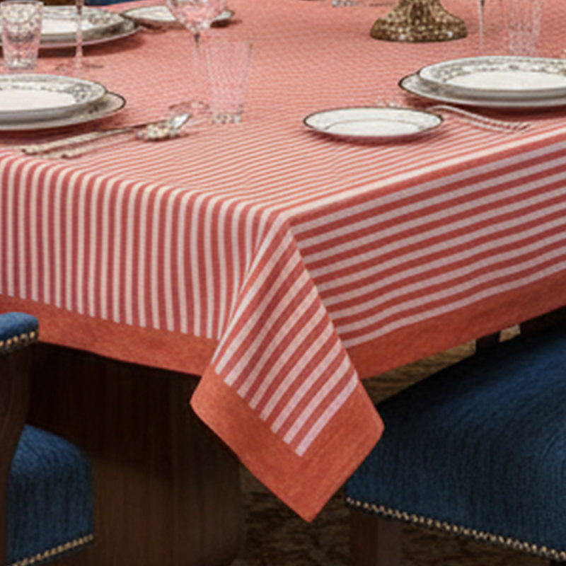 10 Searer Tablecloth-- 180x270 cms | Stripe Pink Red 207993