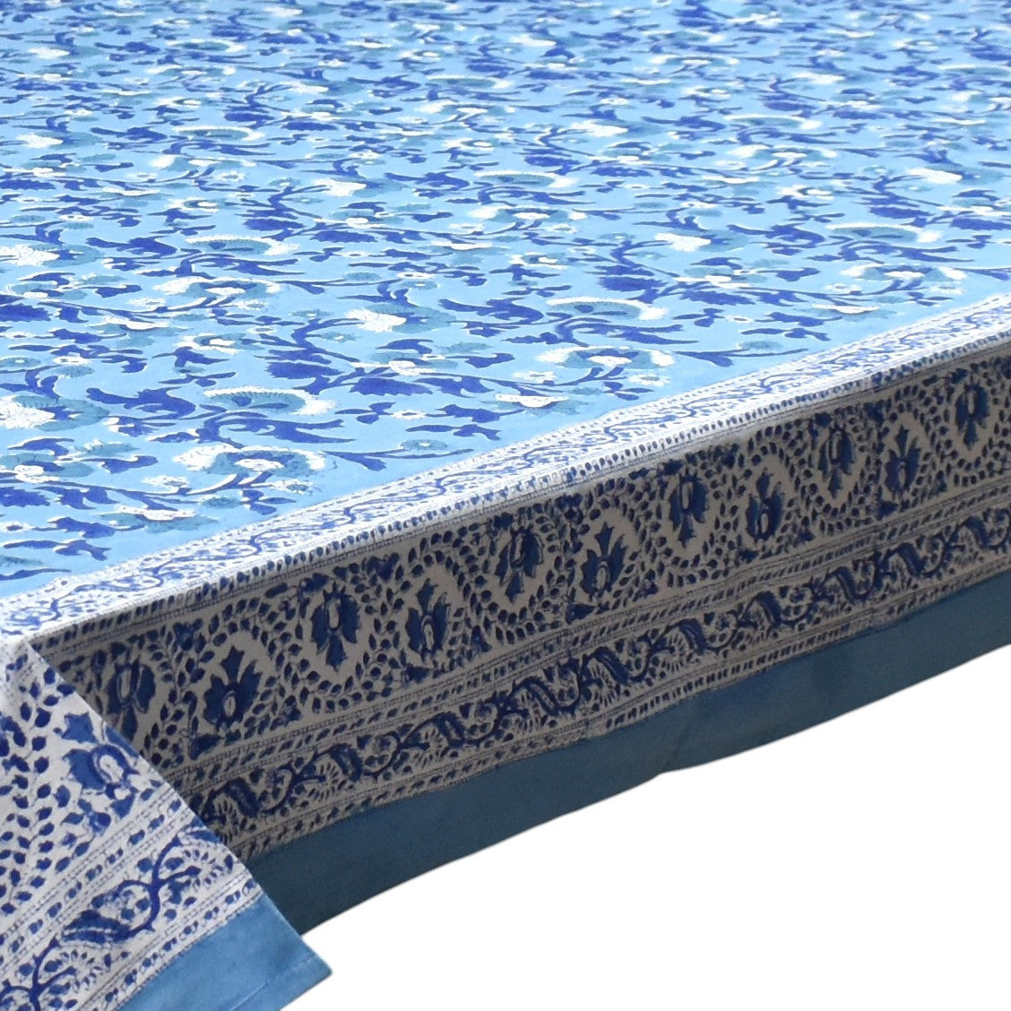 10 Seater Tablecloth 180x270 cms | Rukhsana Blue Bell 202402