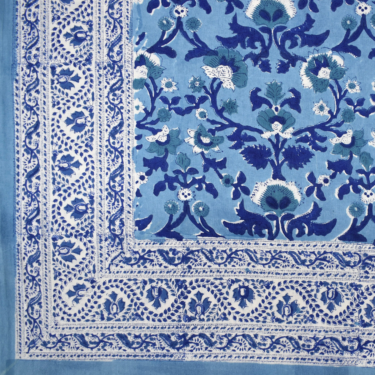 10 Seater Tablecloth 180x270 cms | Rukhsana Blue Bell 202402