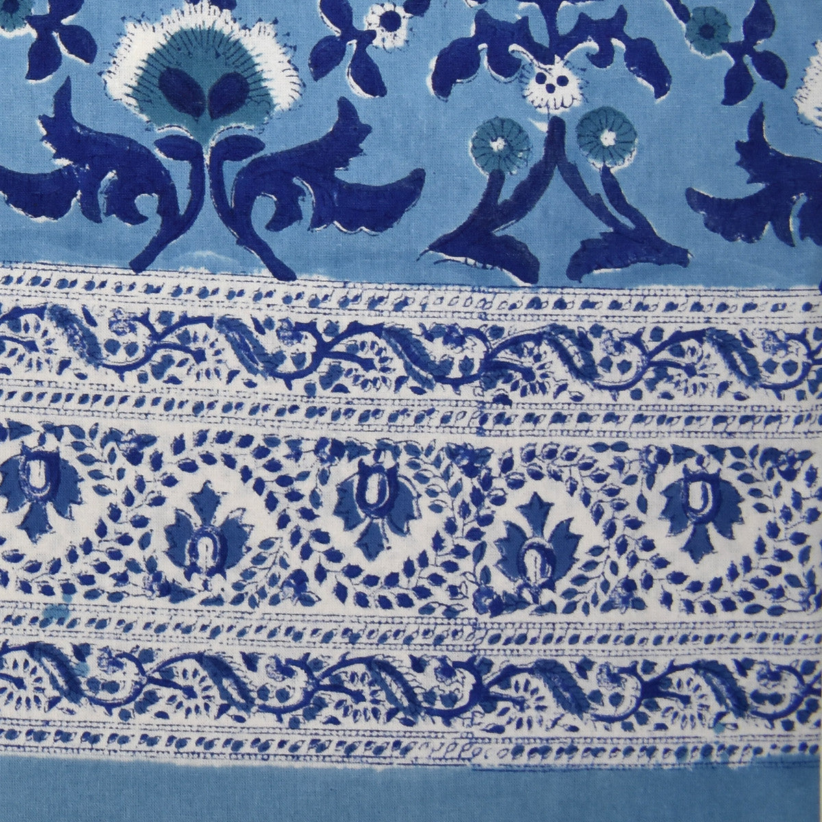 10 Seater Tablecloth 180x270 cms | Rukhsana Blue Bell 202402