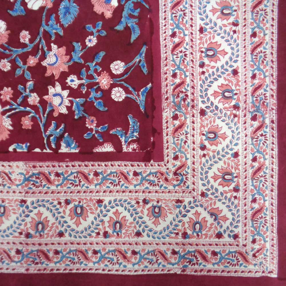 10 Seater Tablecloth 180x270 cms | Rukhsana Maroon Gud 105823