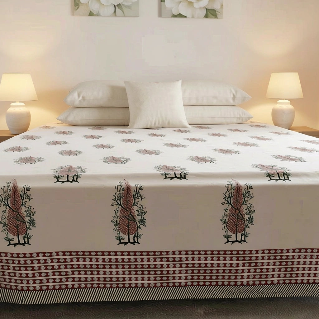 Exquisite Hand Block Print Bedcover