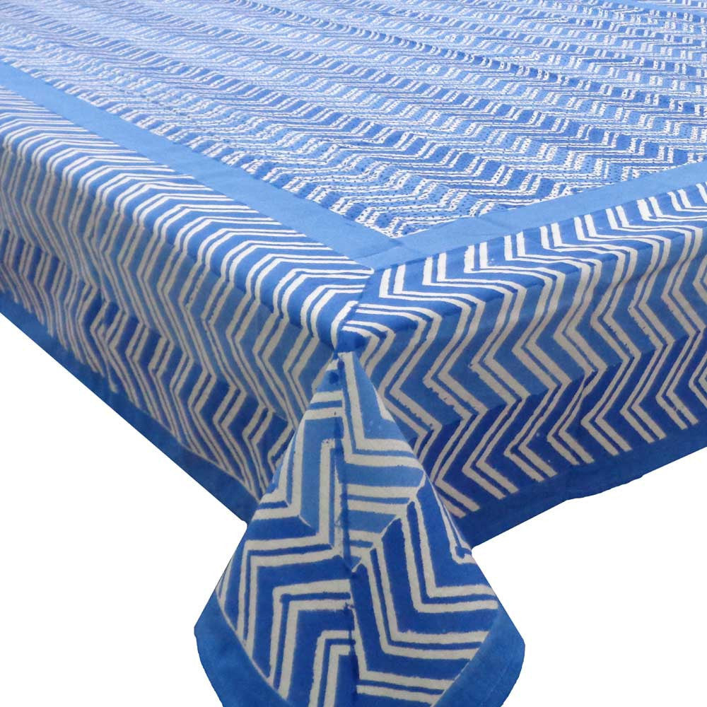 12 Seater Tablecloth ‚Äì 180x340 cms | Chevron Blue 107041