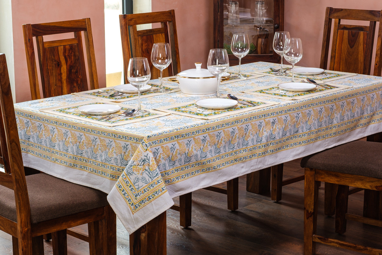 12 Seater Tablecloth ‚Äì 180x340 cms | Lilas Amber 202507