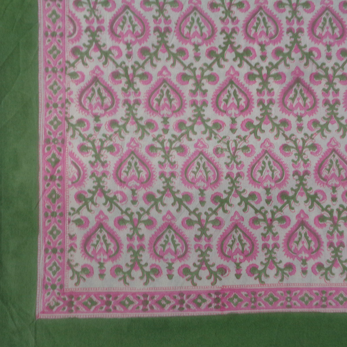 12 Seater Tablecloth ‚Äì 180x340 cms | Mughal Pink Green 202520