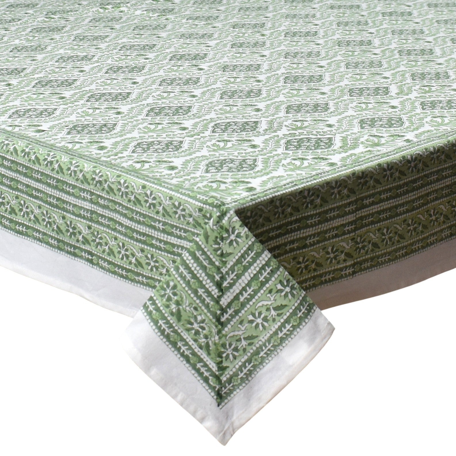 12 Seater Tablecloth ‚Äì 180x340 cms | Trellis Shale Green 202517