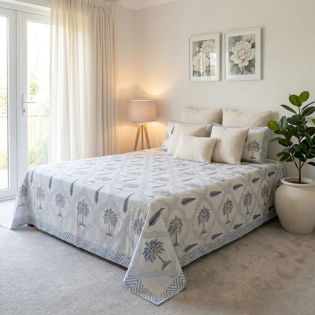 Jaipur Hand Block Print Bedsheet with 2 Pillow Cases