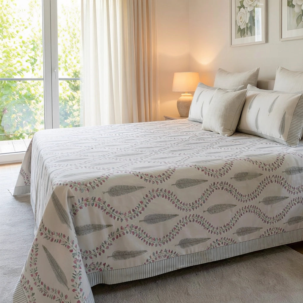 Fine Percale Cotton Bedding Double with 2 Pillow Cases |