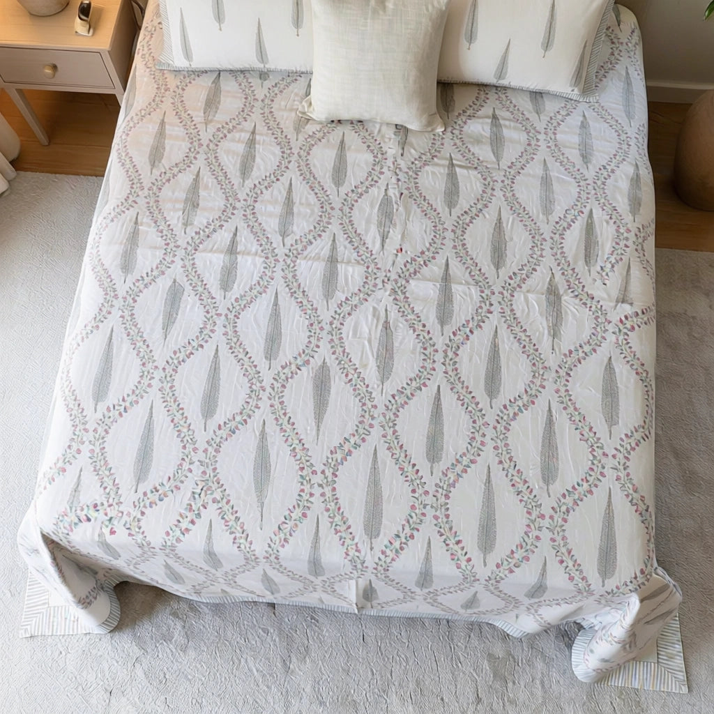 Fine Percale Cotton Bedding Double with 2 Pillow Cases |