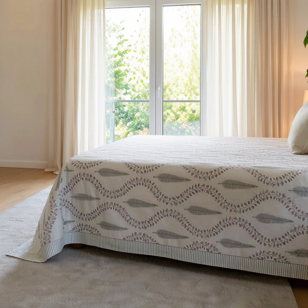 Fine Percale Cotton Bedding Double with 2 Pillow Cases |