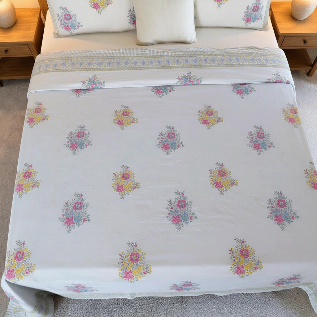 Premium Cotton Bed Sheets with 2 Pillow Cases
