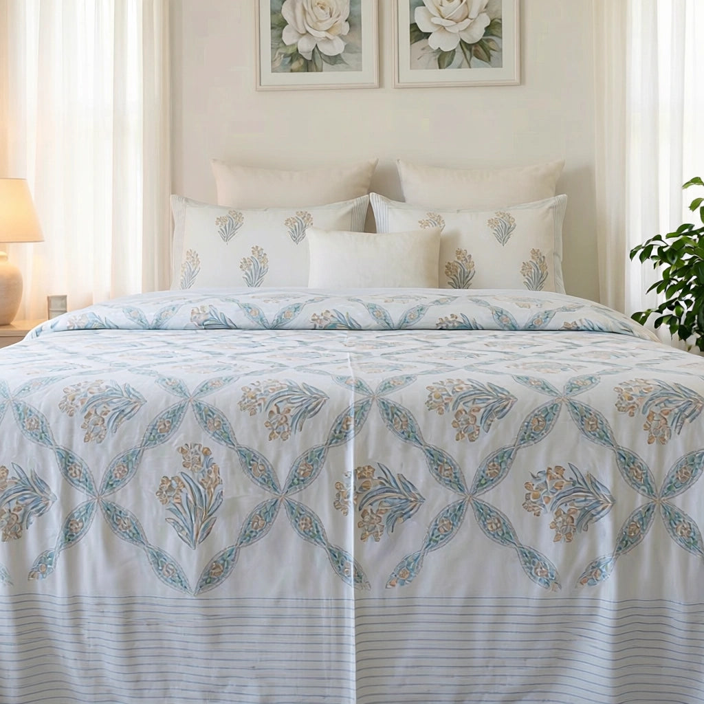 Percale Cotton Bedspread with 2 Pillow Cases