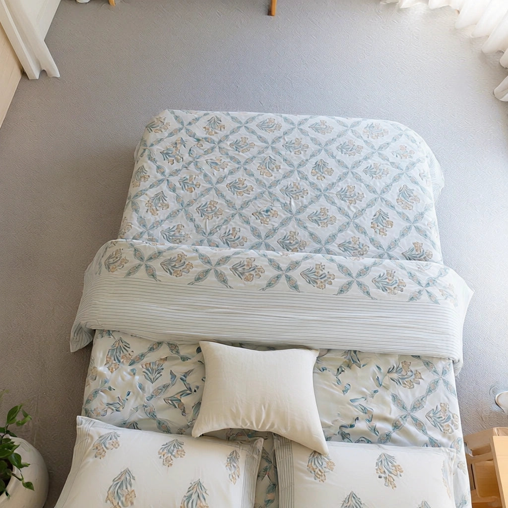Percale Cotton Bedspread with 2 Pillow Cases