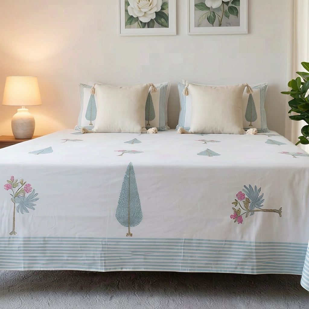 Soft Percale Bedding Cotton Bedspread with 2 Pillow Cases