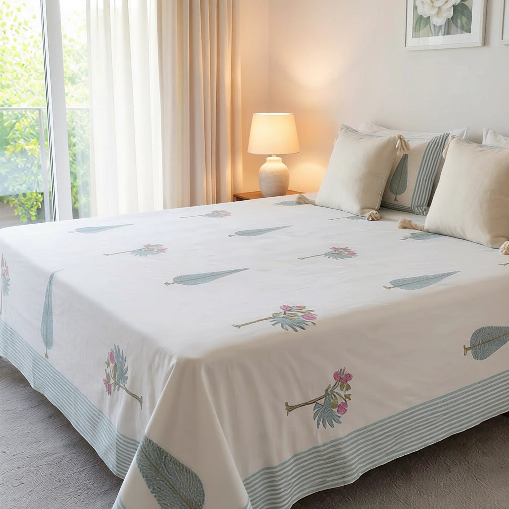 Soft Percale Bedding Cotton Bedspread with 2 Pillow Cases