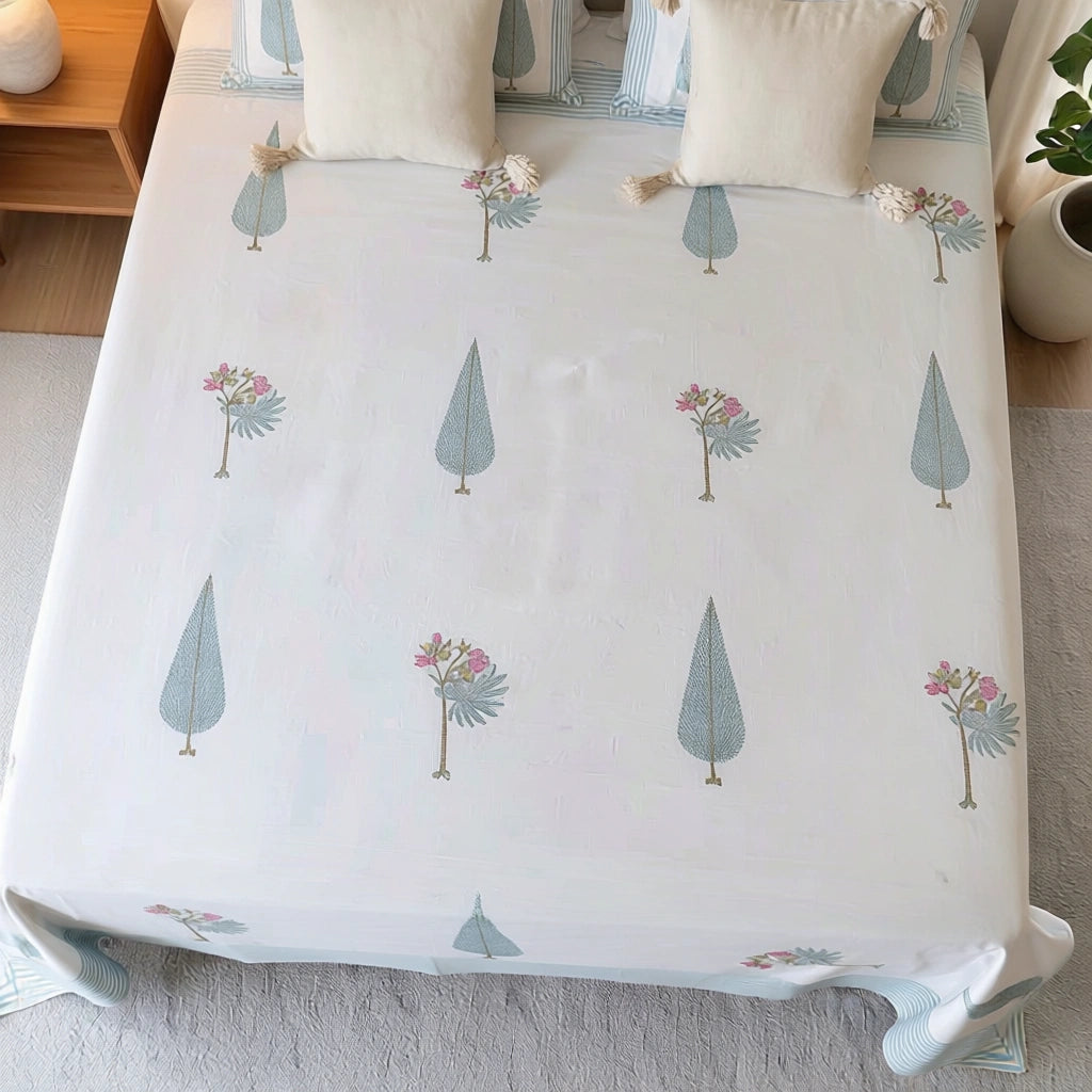 Soft Percale Bedding Cotton Bedspread with 2 Pillow Cases