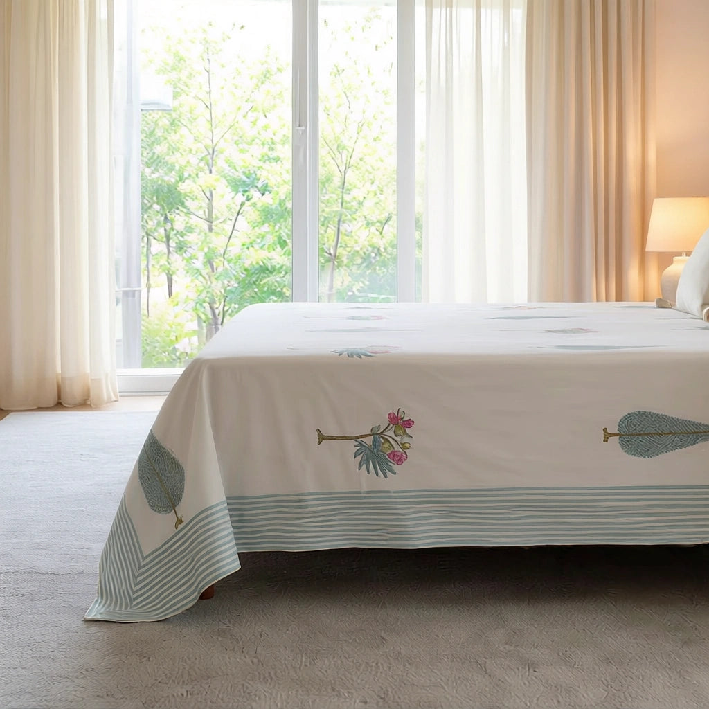 Soft Percale Bedding Cotton Bedspread with 2 Pillow Cases
