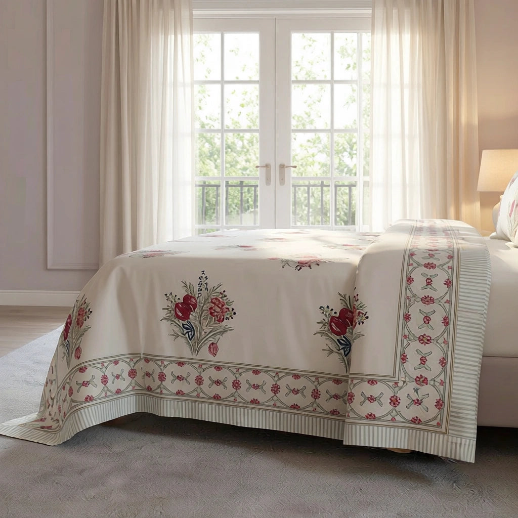 Percale Cotton Bedspread with 2 Pillow Cases