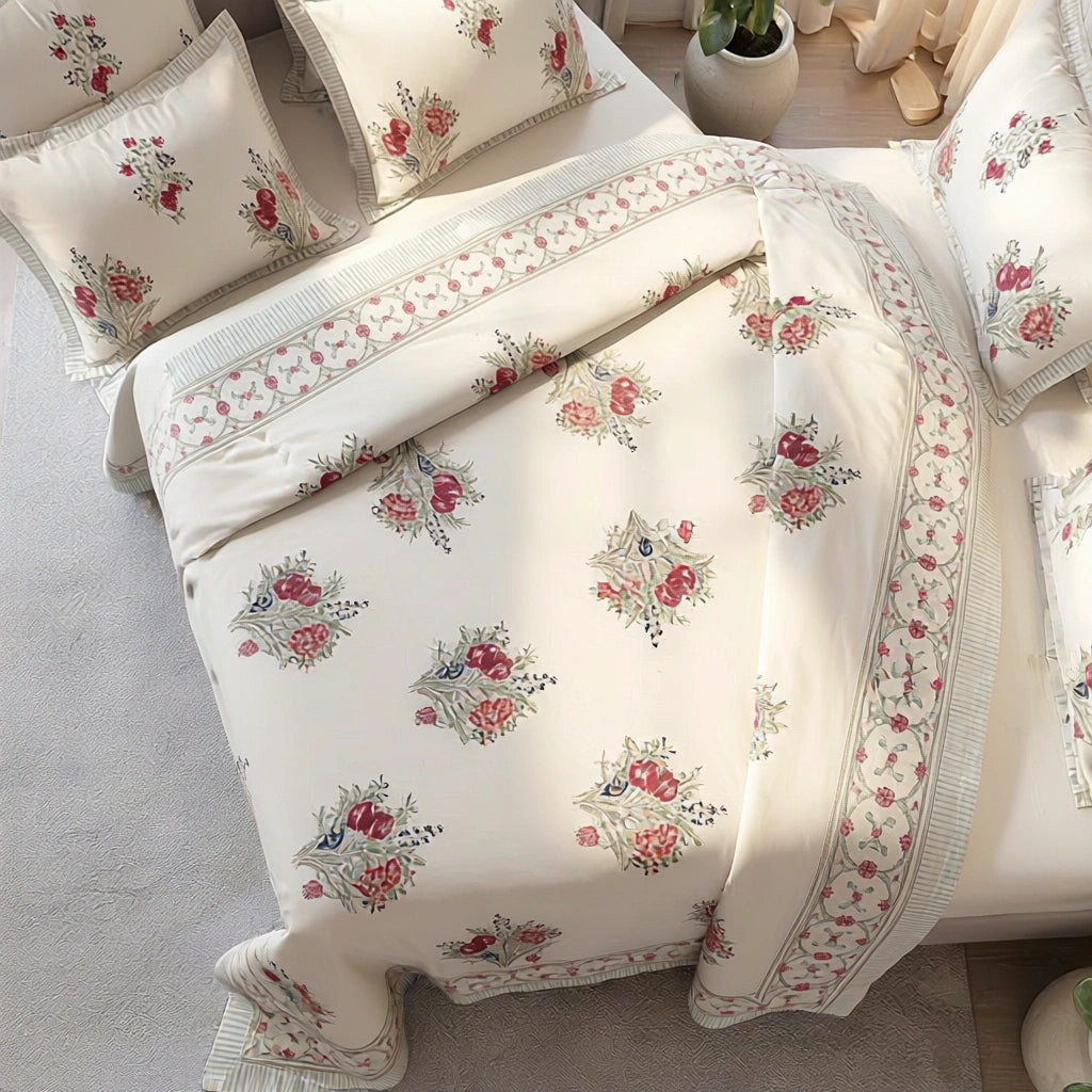 Percale Cotton Bedspread with 2 Pillow Cases