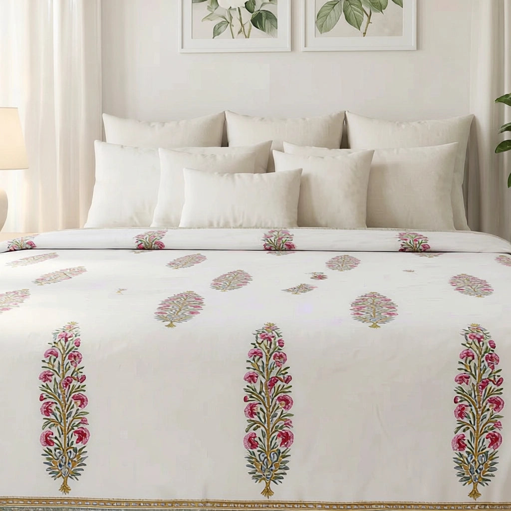 Durable Percale Cotton Sheet with 2 Pillow Cases