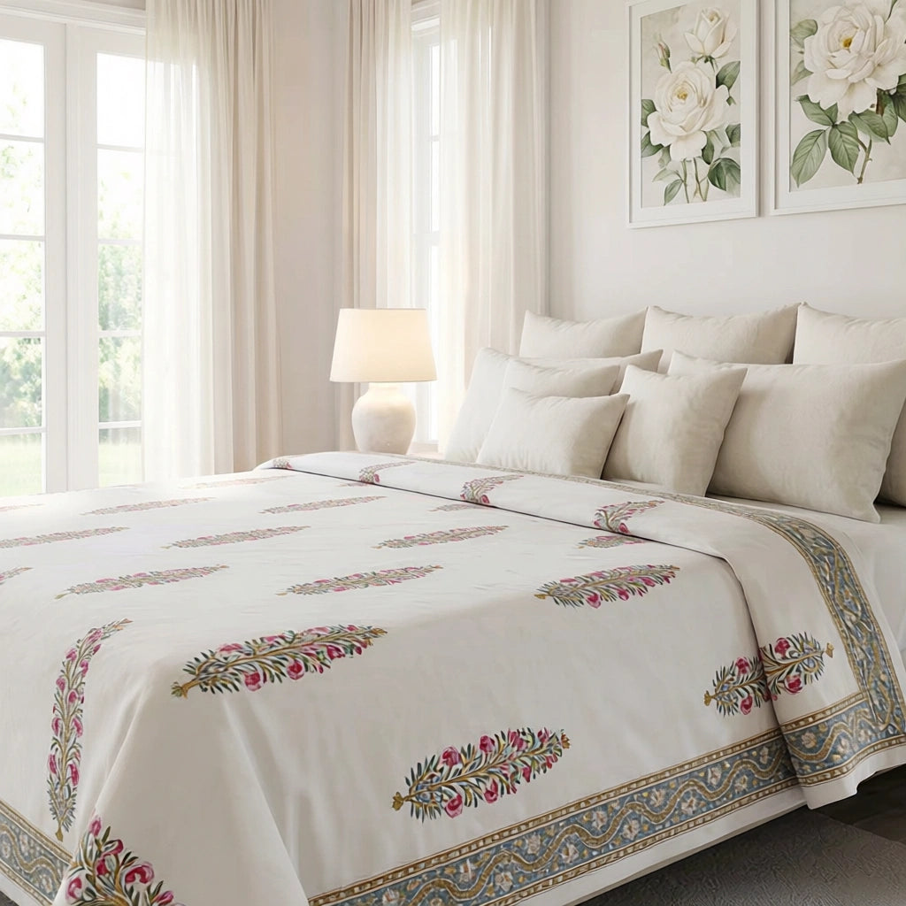 Durable Percale Cotton Sheet with 2 Pillow Cases