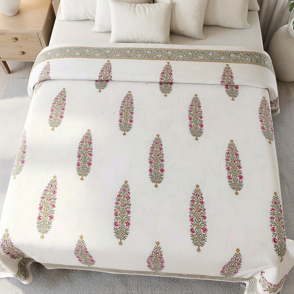 Durable Percale Cotton Sheet with 2 Pillow Cases