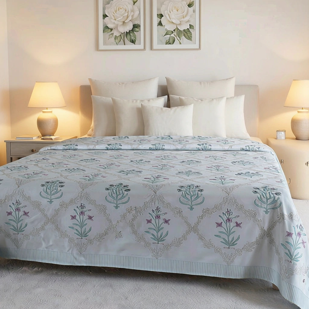 Summer Cooling Bed Sheets with 2 Pillow Cases