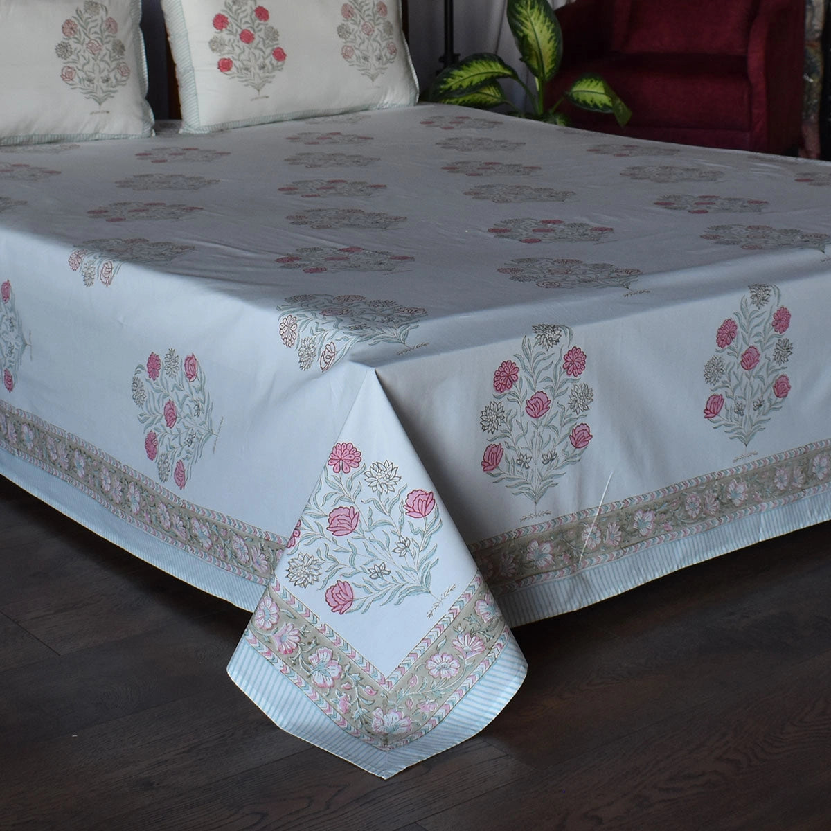 King Size Hand Block Bedding  | 200685