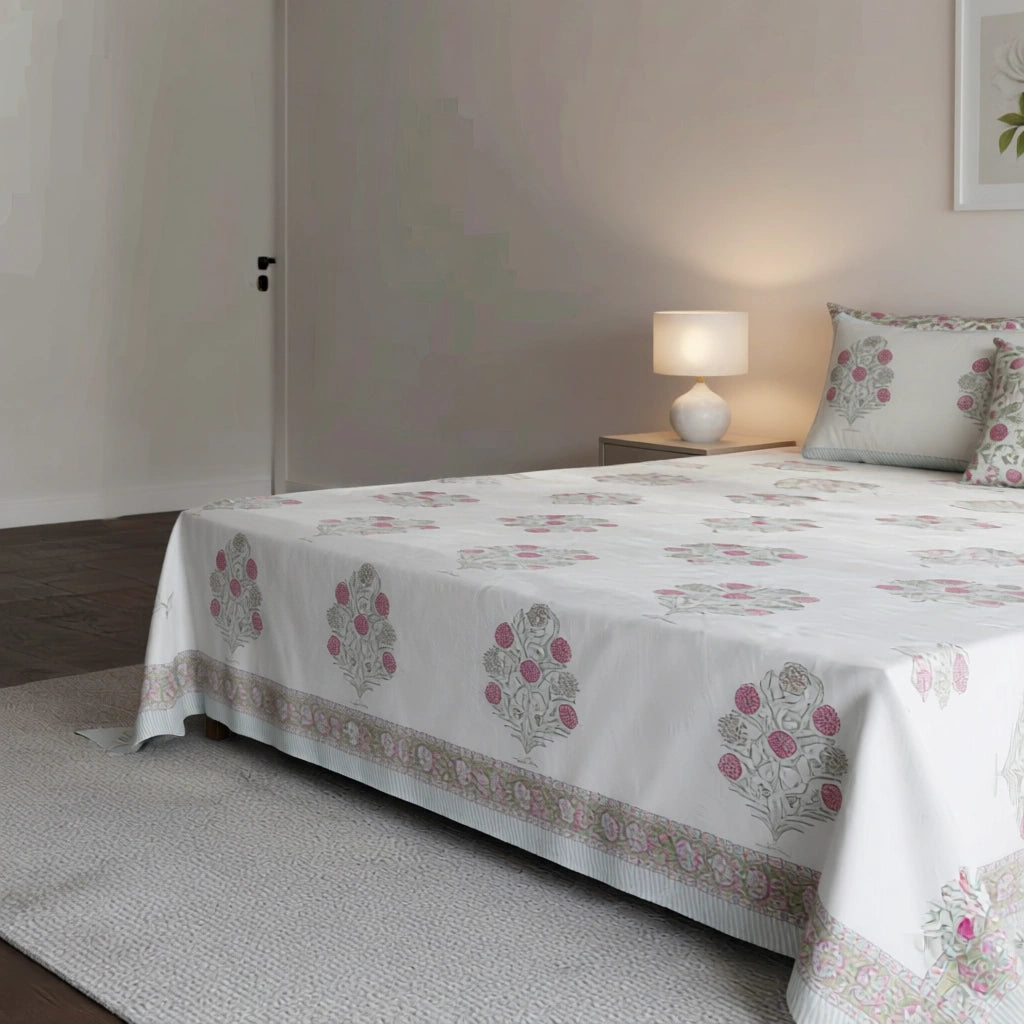 King Size Hand Block Bedding  | 200685