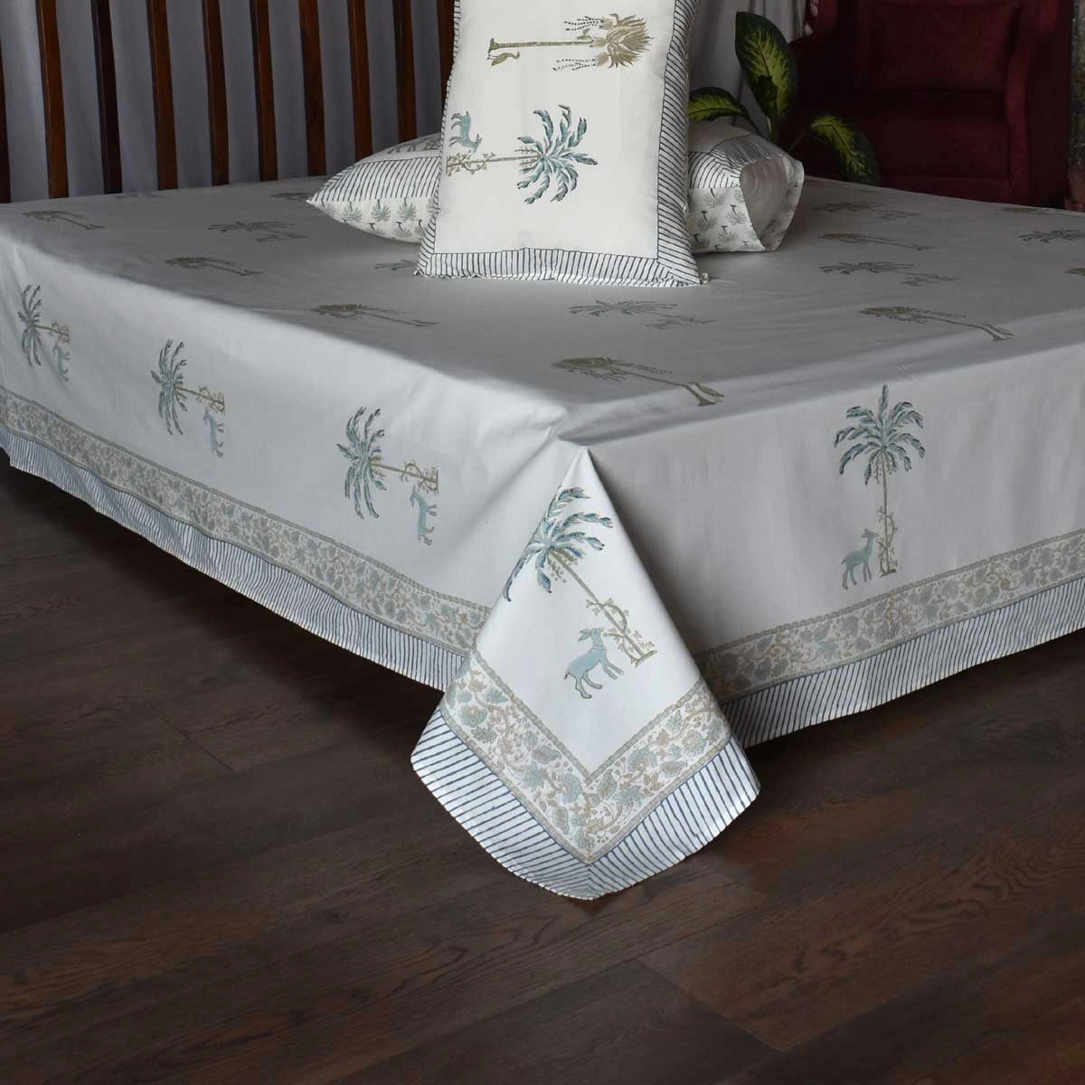 Exquisite Hand Block Print King Bedcover  | 200850
