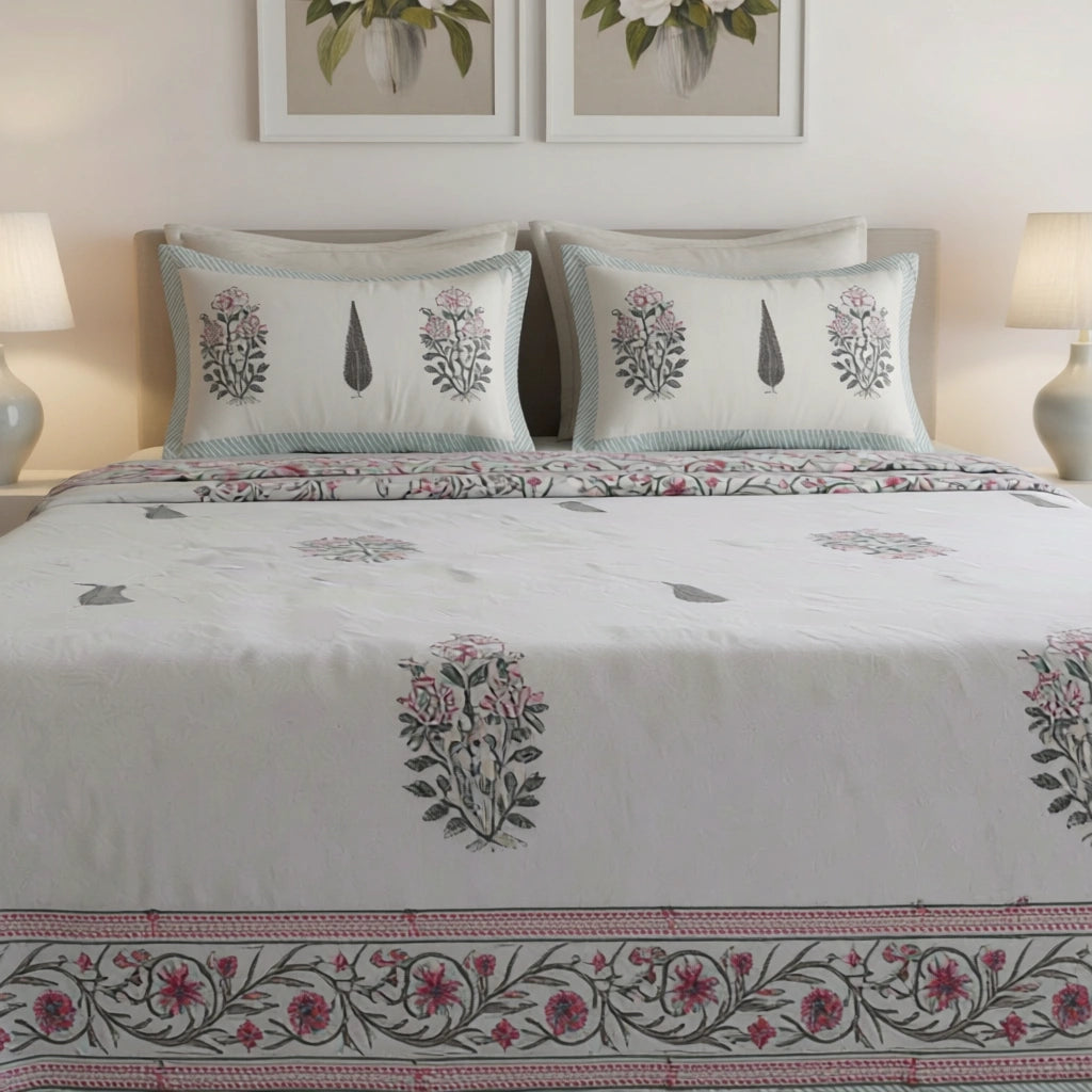 Fine Percale Cotton King Bedding Set