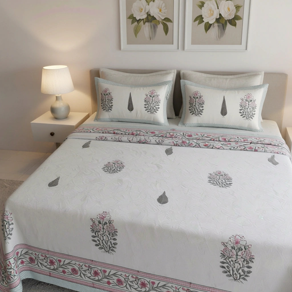Fine Percale Cotton King Bedding Set