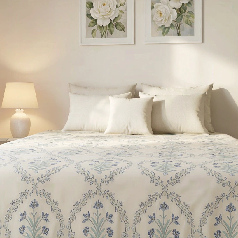 Exquisite Hand Block Print King Bedcover  | 200954