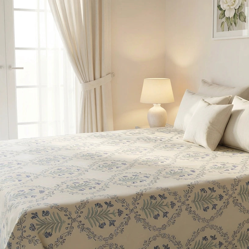 Exquisite Hand Block Print King Bedcover  | 200954