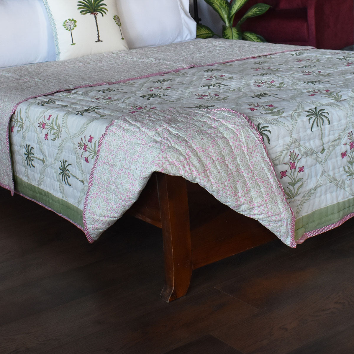Hand Block Printed Cotton Queen Size Quilt | 202305