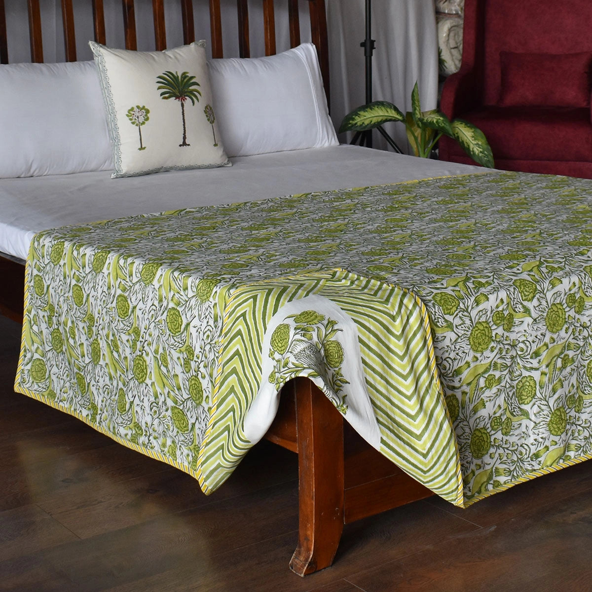 Hand Block Printed Cotton Twin Size Dohar | 260511