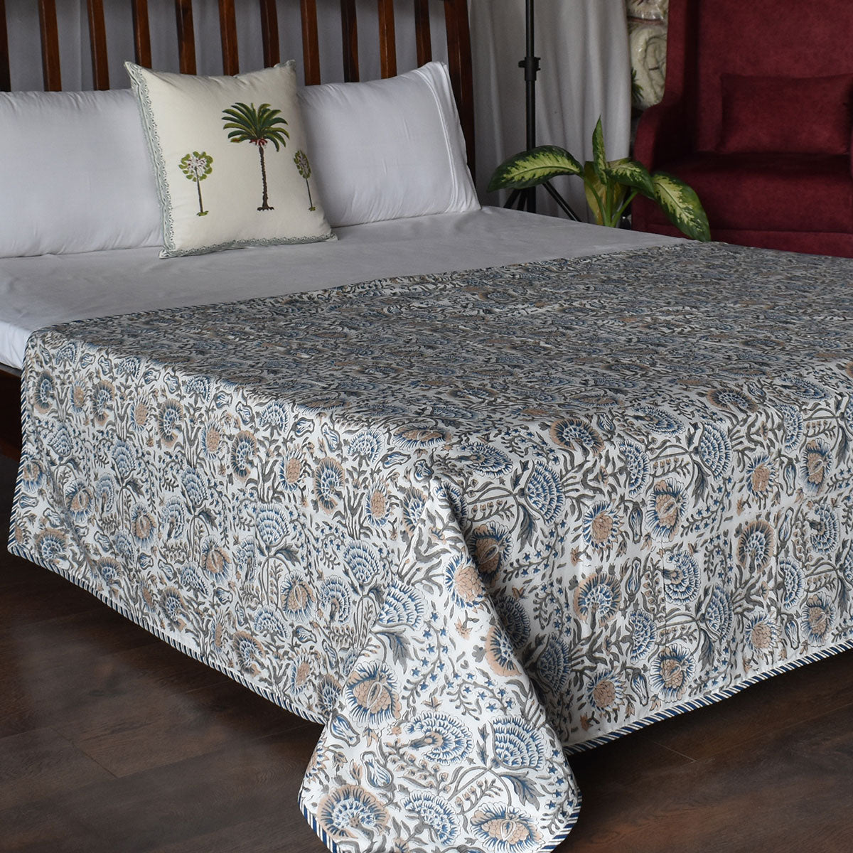 Hand Block Printed Cotton Twin Size Dohar | 260513