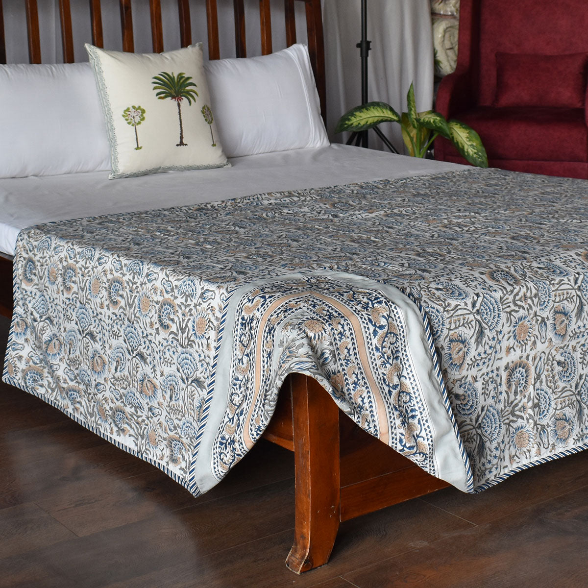 Hand Block Printed Cotton Twin Size Dohar | 260513