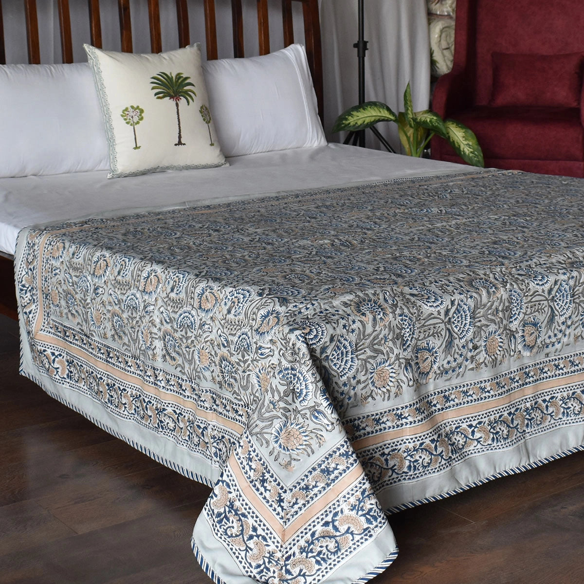 Hand Block Printed Cotton Twin Size Dohar | 260513