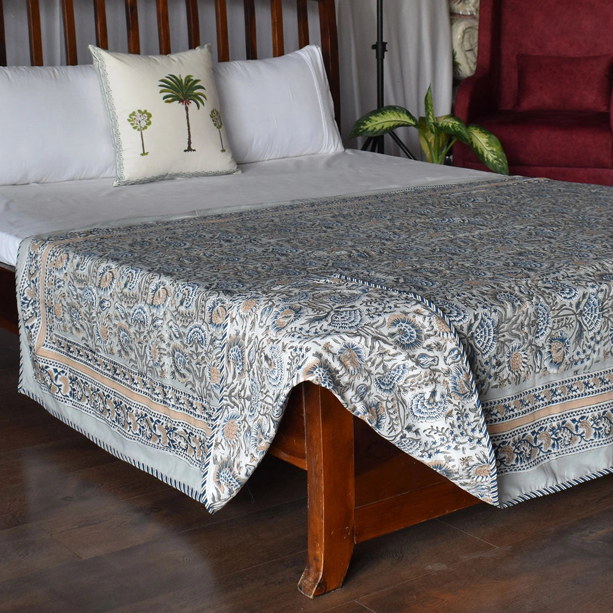 Hand Block Printed Cotton Twin Size Dohar | 260513