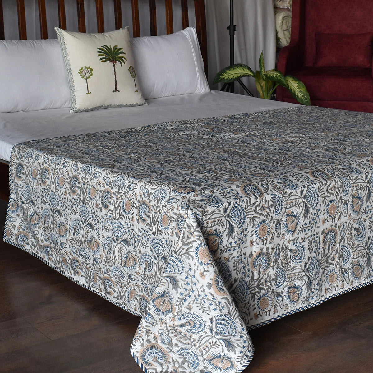 Hand Block Printed Cotton Twin Size Dohar | 260513
