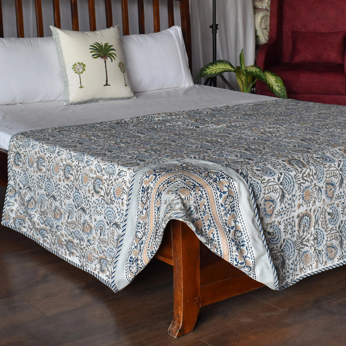 Hand Block Printed Cotton Twin Size Dohar | 260513