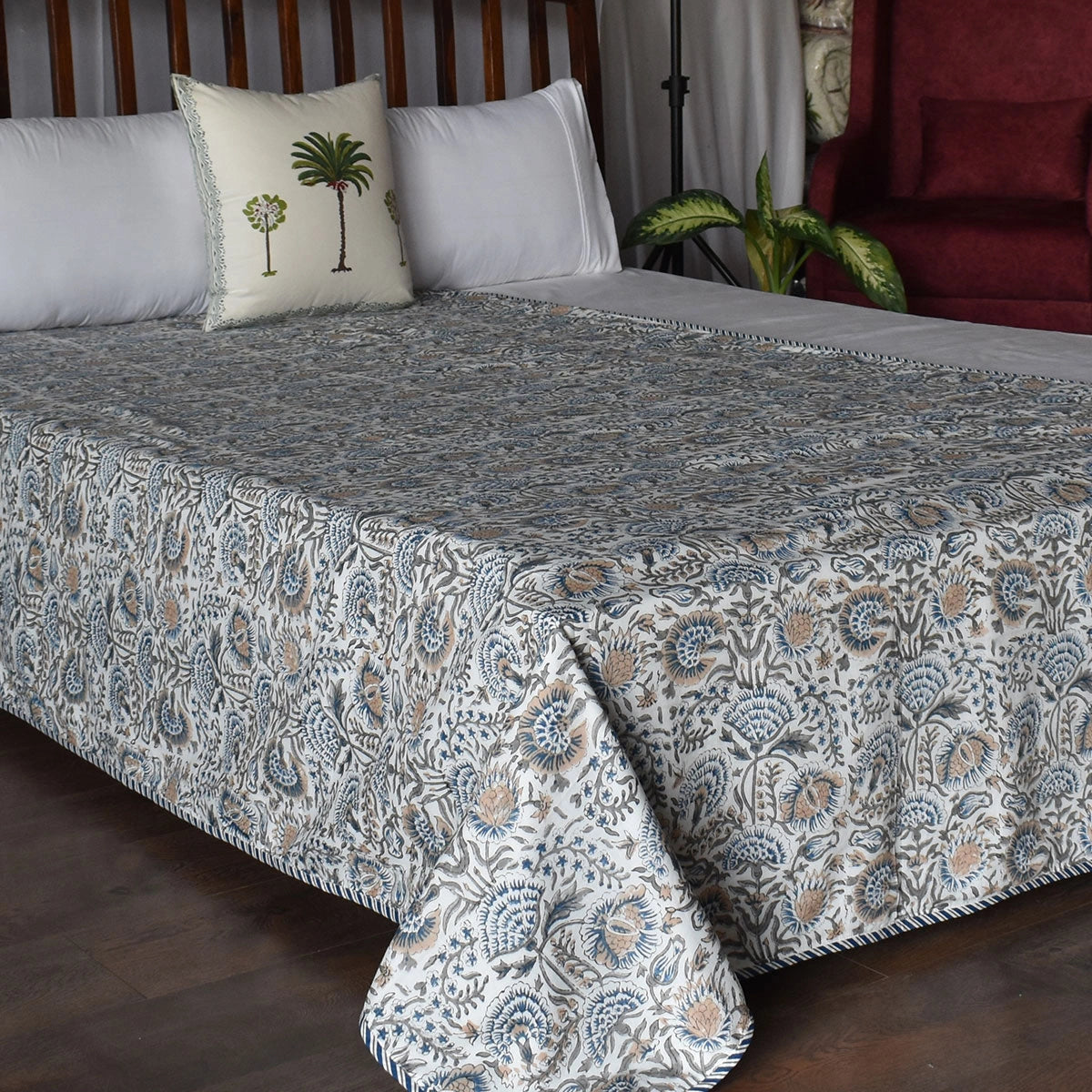 Hand Block Printed Cotton Twin Size Dohar | 260513