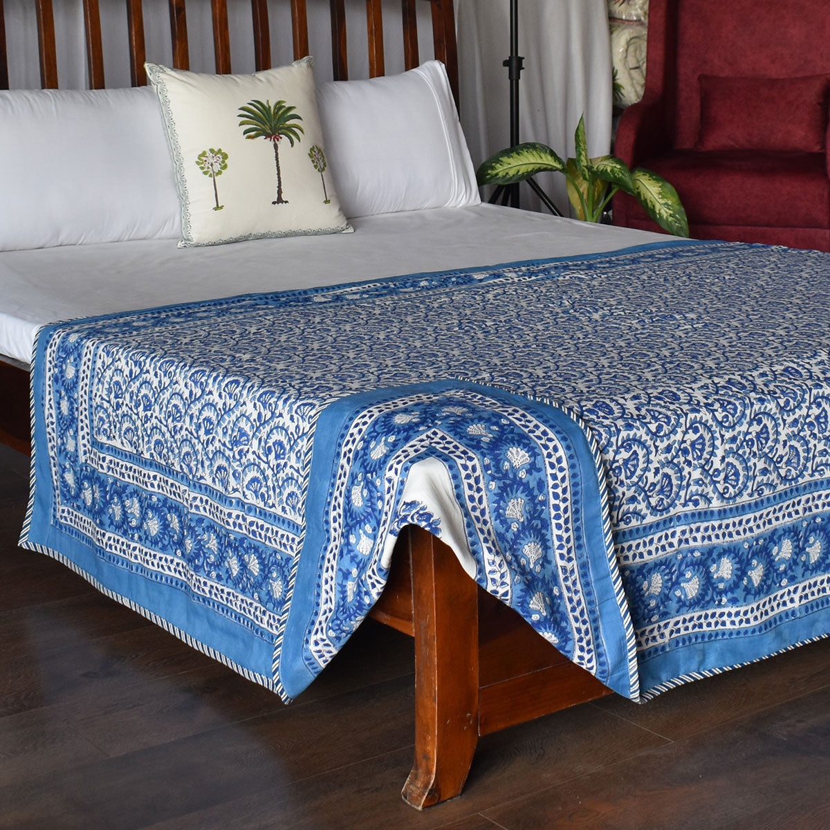 Hand Block Printed Cotton Twin Size Dohar | 260515