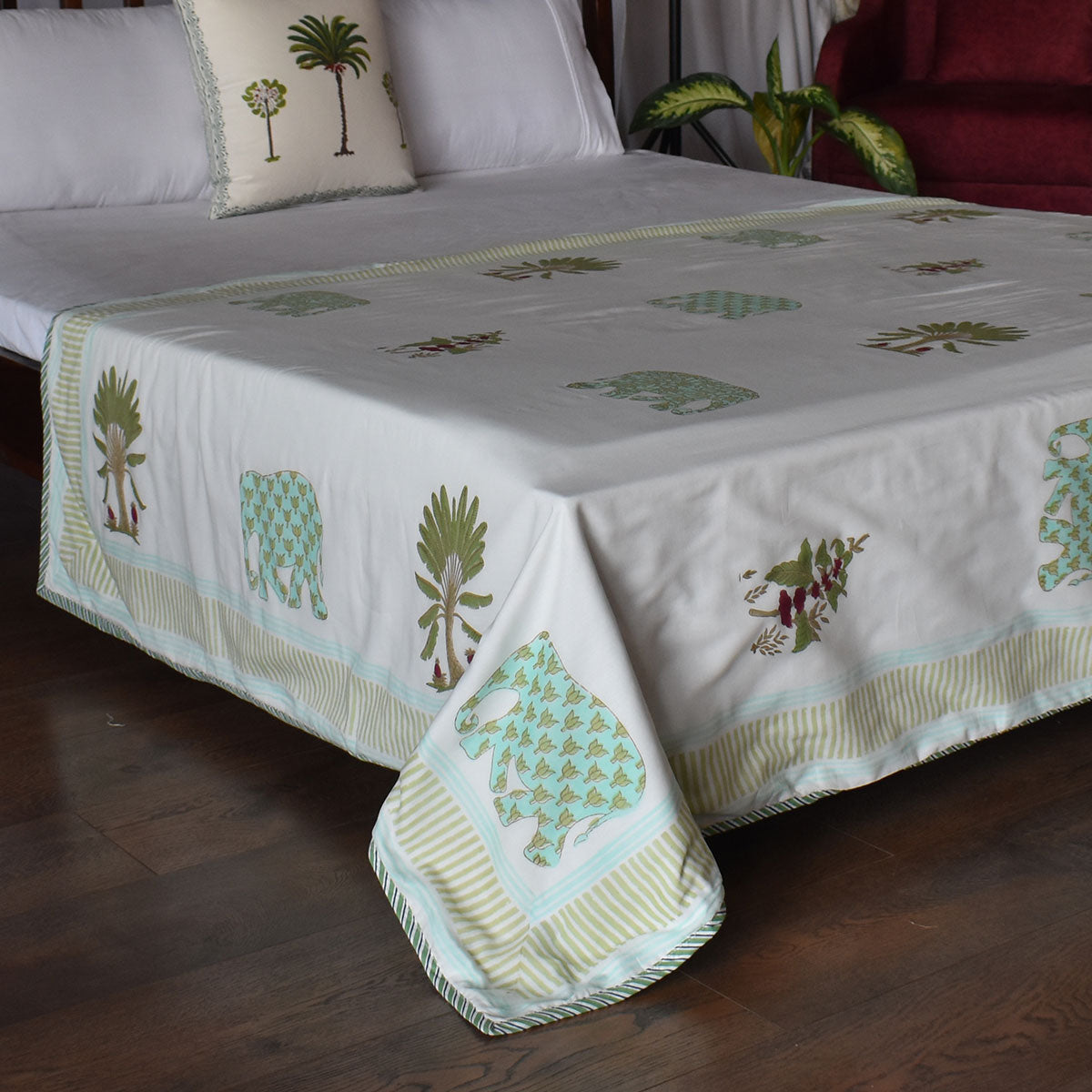 Hand Block Printed Cotton Twin Size Dohar | 260516