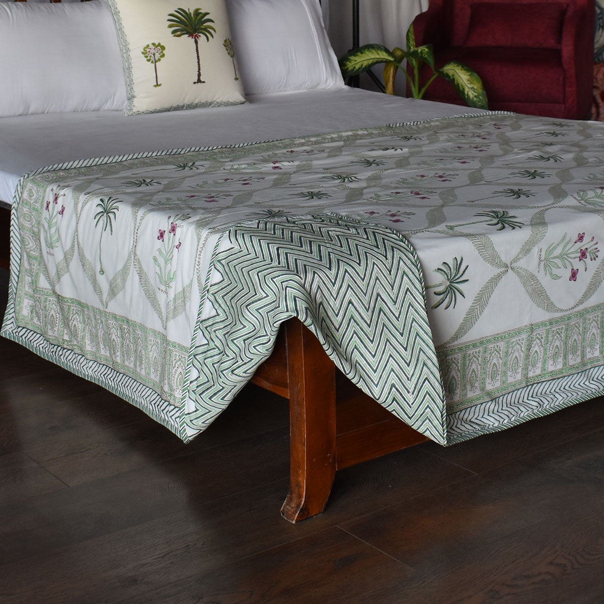 Hand Block Printed Cotton Twin Size Dohar | 260522