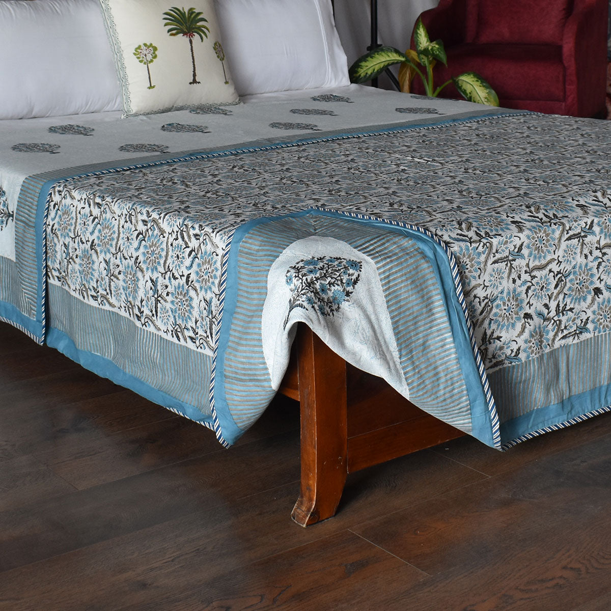 Indian Hand Block Printed Cotton Dohar Queen Size | 260610