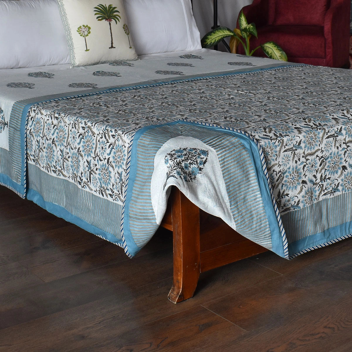 Indian Hand Block Printed Cotton Dohar Queen Size | 260610