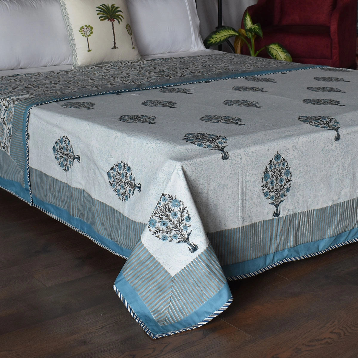 Indian Hand Block Printed Cotton Dohar Queen Size | 260610