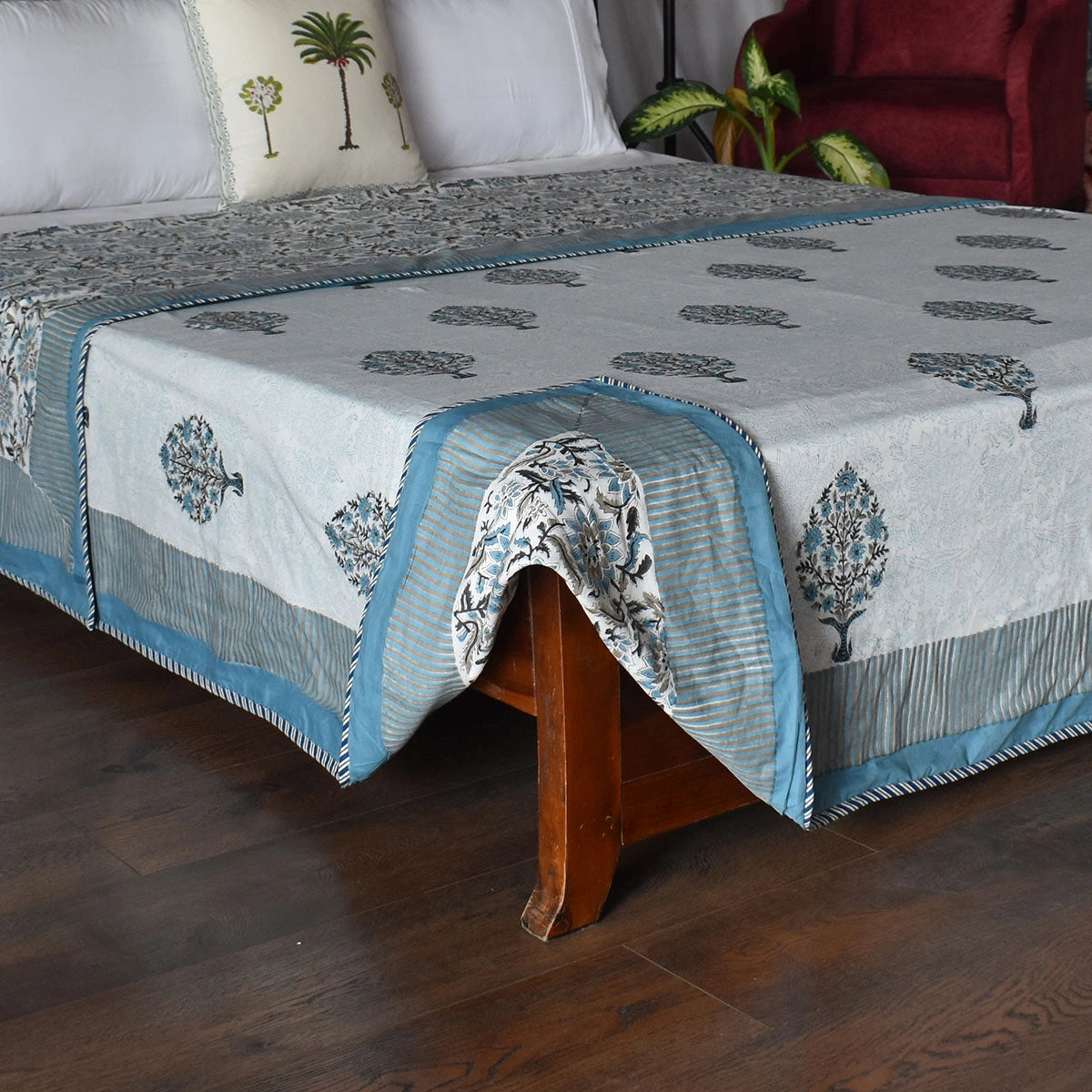 Indian Hand Block Printed Cotton Dohar Queen Size | 260610